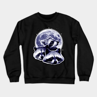 Vintage Raccoons Universe Moon Crewneck Sweatshirt